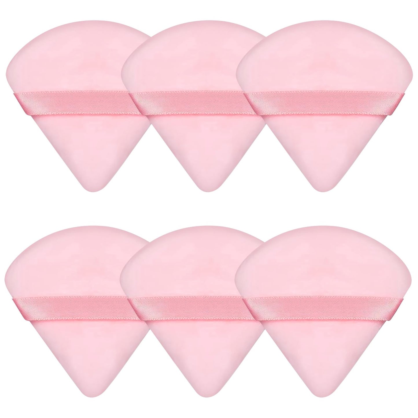 Pimoys 6 Pcs Powder Puff, Face Soft Triangle Makeup Puff Velet Makeup Sponge for Loose Powder (Green)