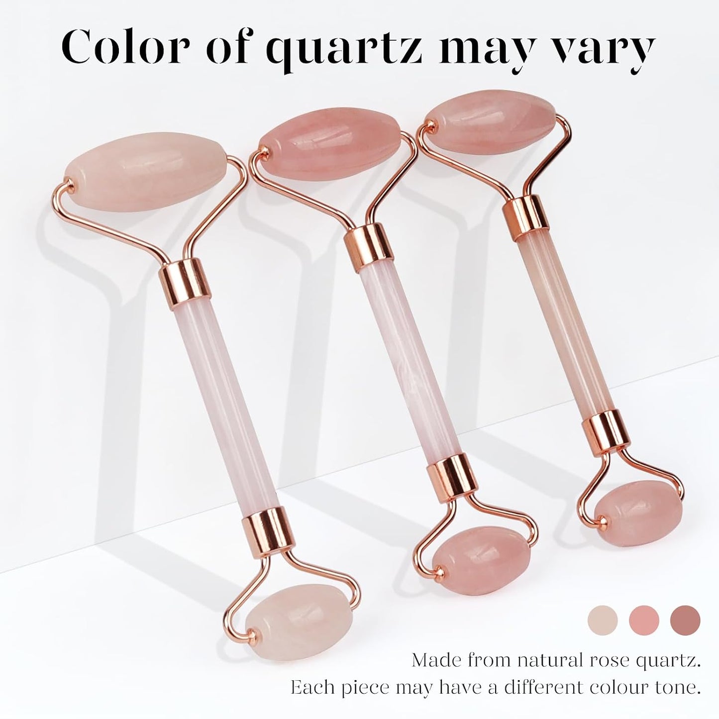 BAIMEI IcyMe Rose Quartz Roller & Gua Sha Set, Cooling Face Roller for Depuffing & Lymphatic Massage, Sculpting Tool for Face, Eyes & Neck, Smooth Skincare Gift for Women and Men