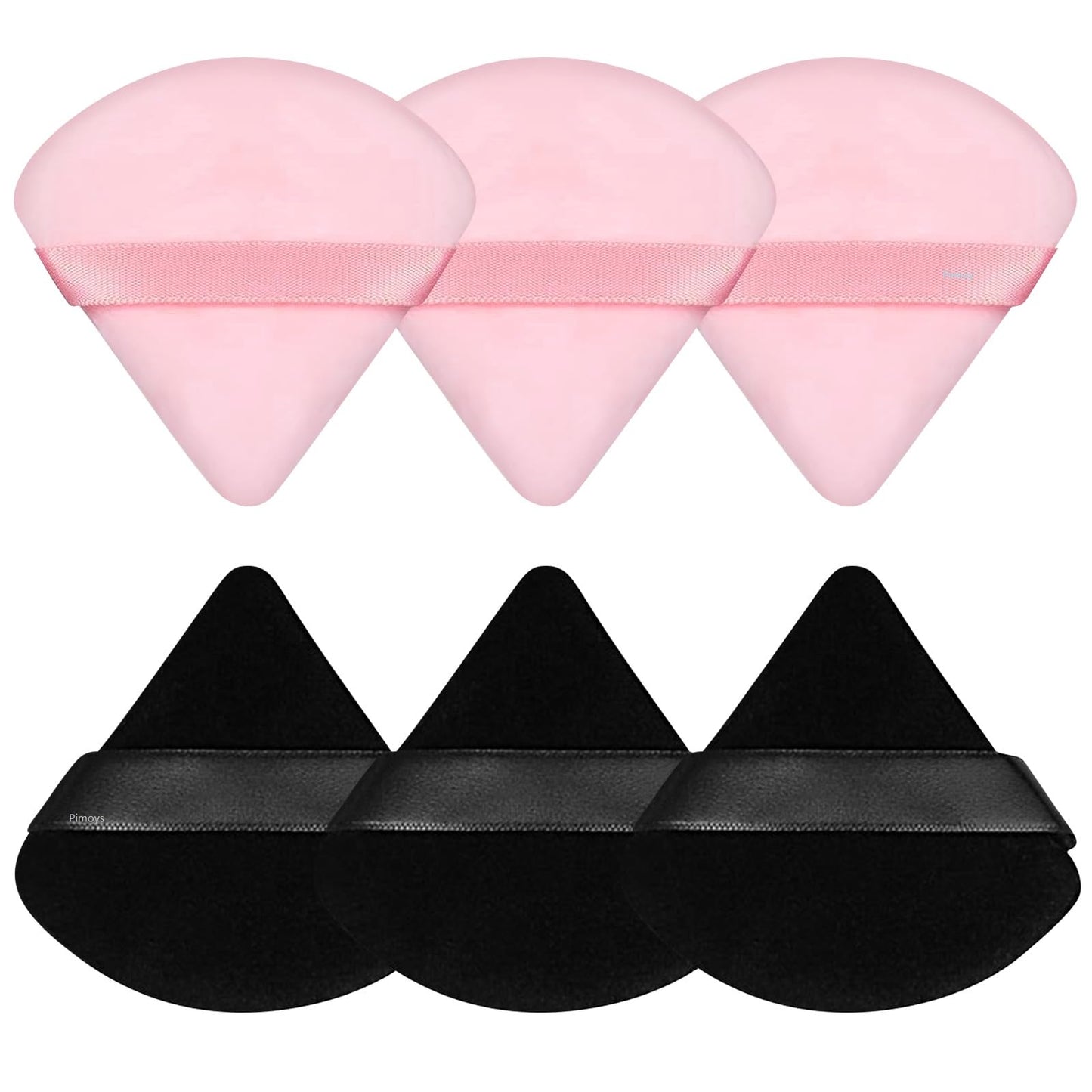 Pimoys 6 Pcs Powder Puff, Face Soft Triangle Makeup Puff Velet Makeup Sponge for Loose Powder (Green)