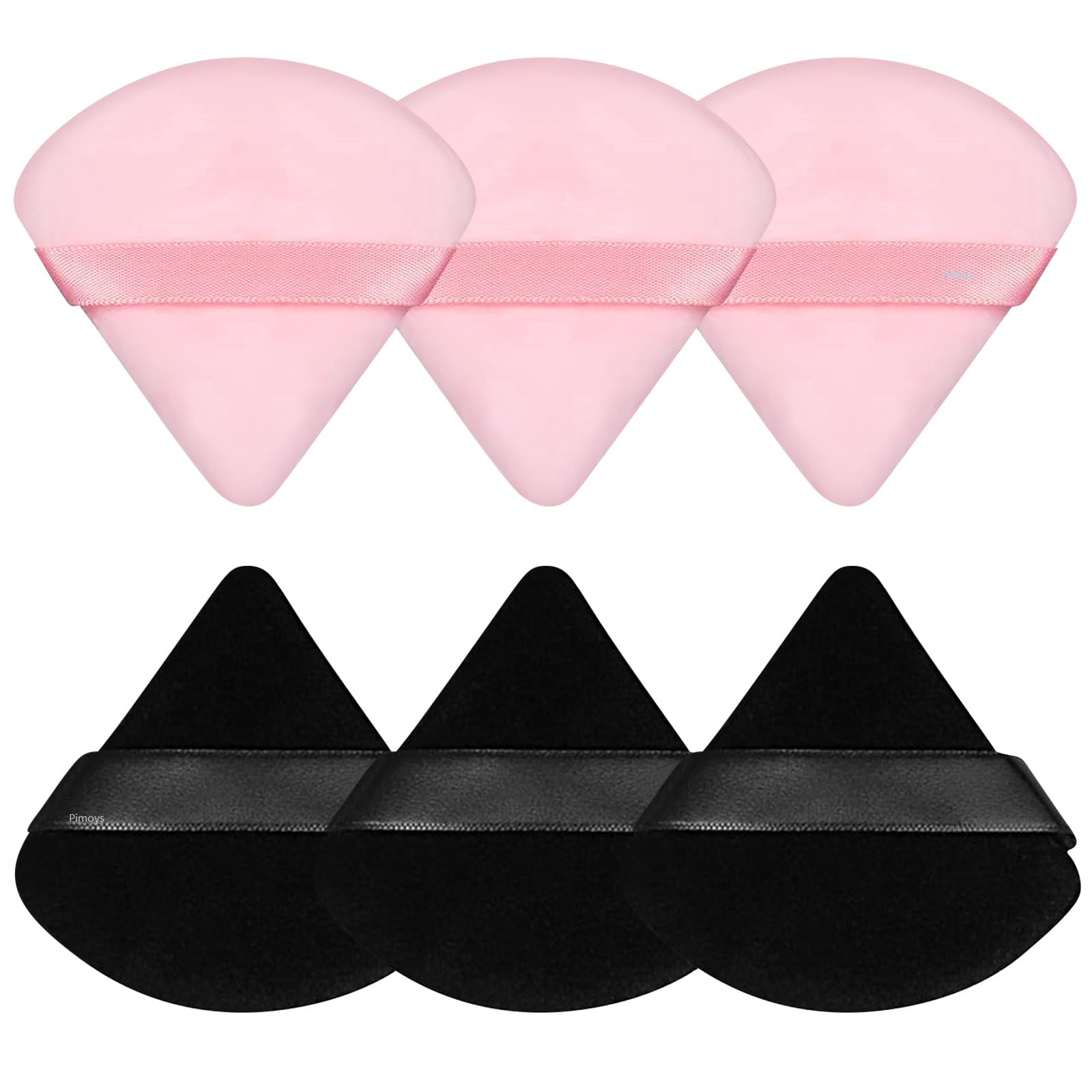 Pimoys 6 Pcs Powder Puff, Face Soft Triangle Makeup Puff Velet Makeup Sponge for Loose Powder (Green)