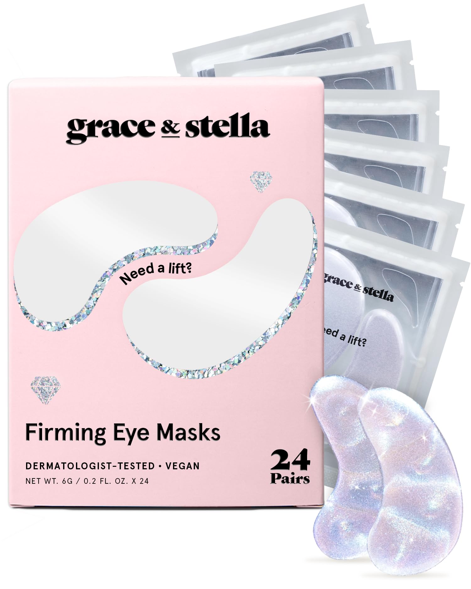 grace & stella Retinol Under Eye Patches for Puffy Eyes & Dark Circles - Restoring Gel Under Eye Masks with Hyaluronic Acid - Birthday Gifts for Women, Bachelorette Party Favors (Purple, 24 Pairs)