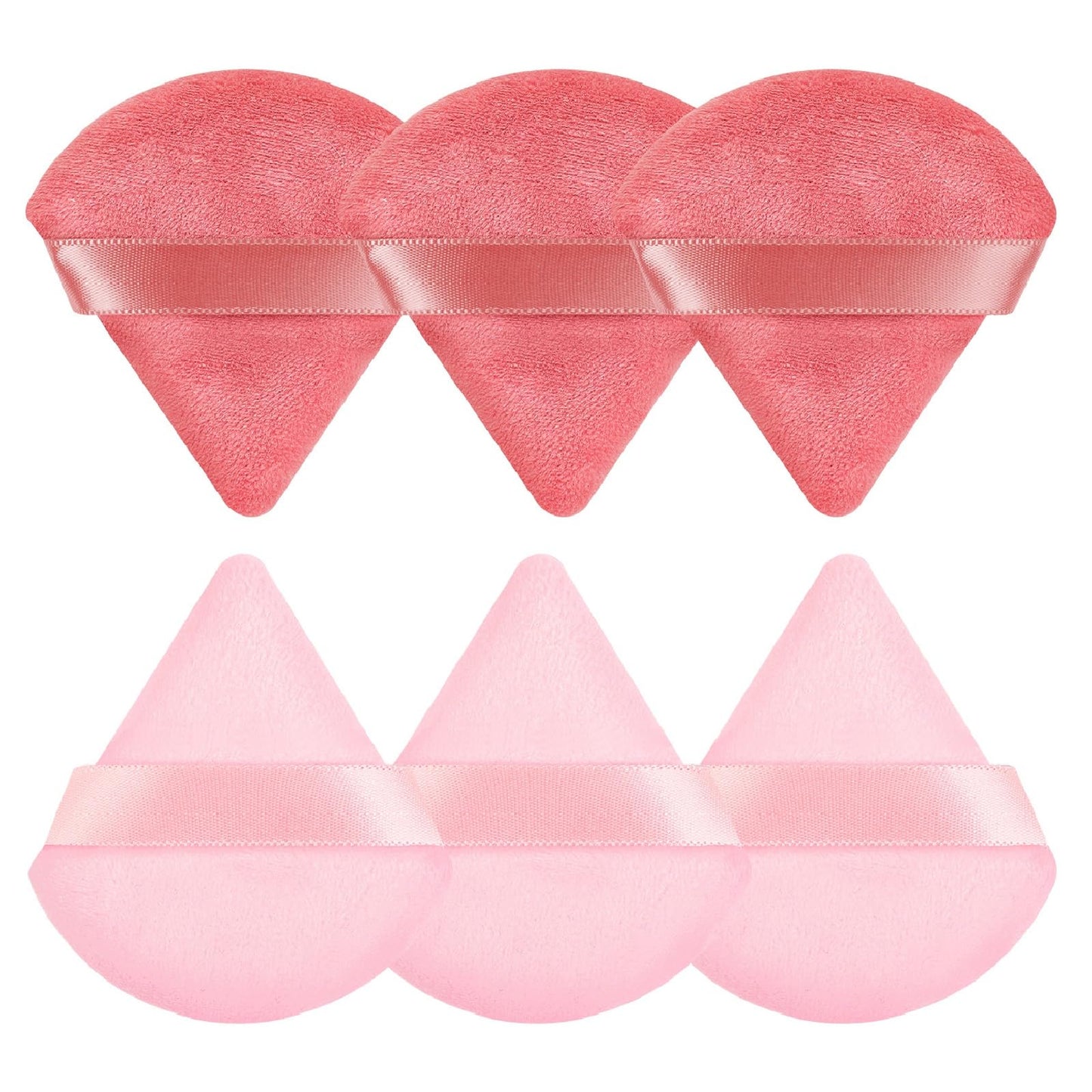 Pimoys 6 Pcs Powder Puff, Face Soft Triangle Makeup Puff Velet Makeup Sponge for Loose Powder (Green)