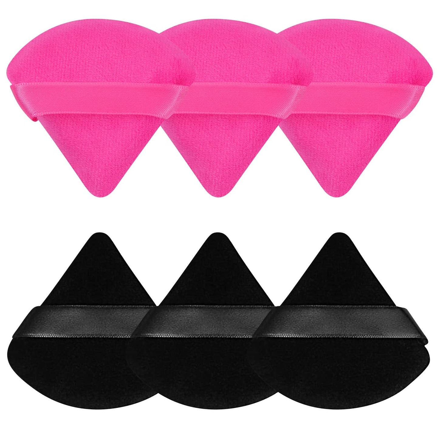 Pimoys 6 Pcs Powder Puff, Face Soft Triangle Makeup Puff Velet Makeup Sponge for Loose Powder (Green)