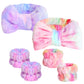 WSYUB Makeup Headbands, 1pcs Black Spa Headband Fluffy Bow Tie Headband Microfiber Face, and 2Pcs Wrist Spa Wash Band Absorbent Wristbands, for Washing Face Skin Care