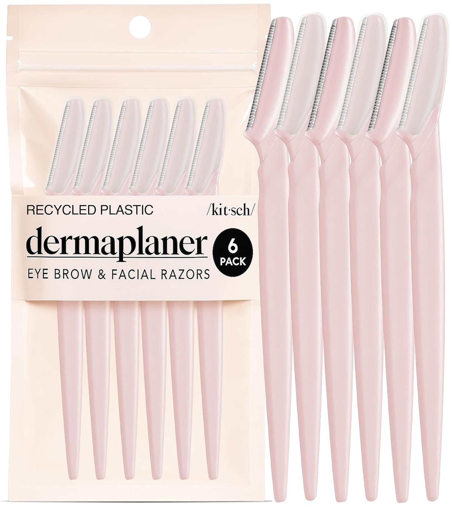 Kitsch Dermaplane Razor for Women Face – Face Razors for Women & Men, Eye Brow Razors & Face Shaver – Exfoliating Facial Razor & Dermaplaner as Skin Care Tool for Smoother Skin - Terracotta, 6 pcs