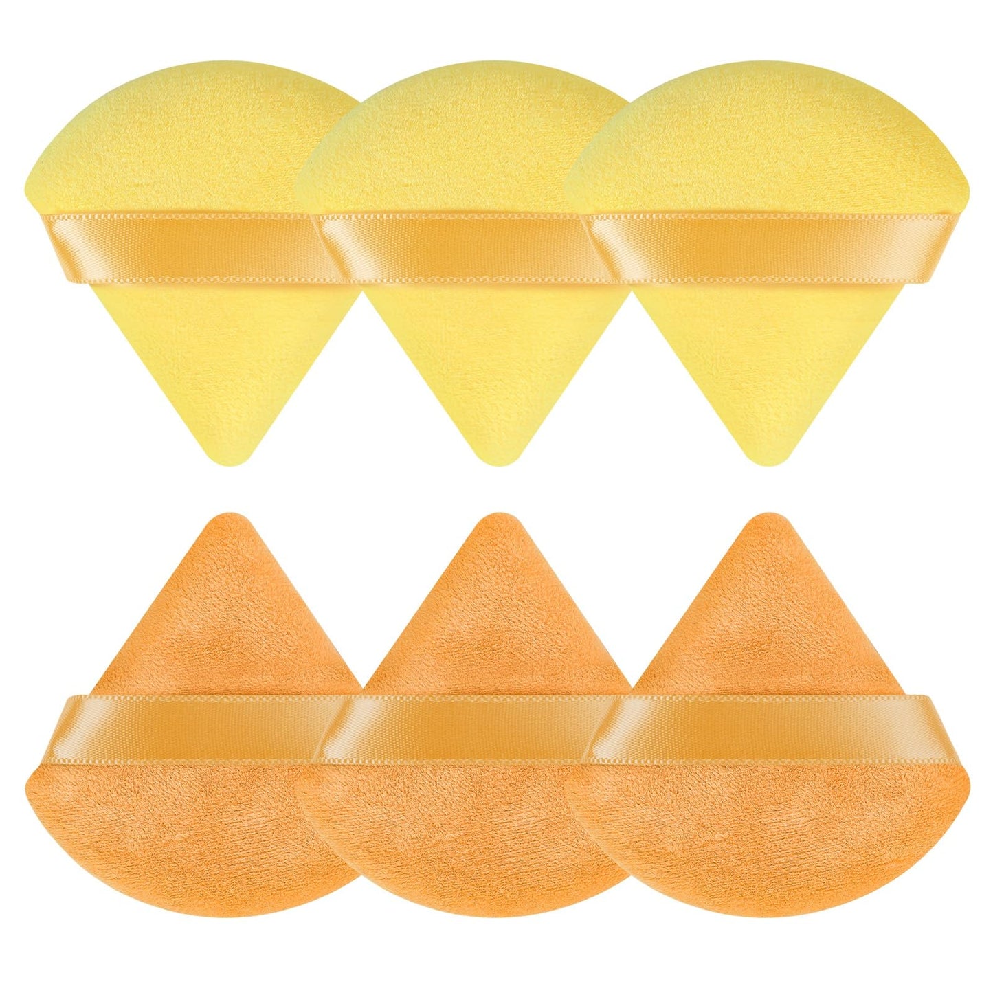 Pimoys 6 Pcs Powder Puff, Face Soft Triangle Makeup Puff Velet Makeup Sponge for Loose Powder (Green)