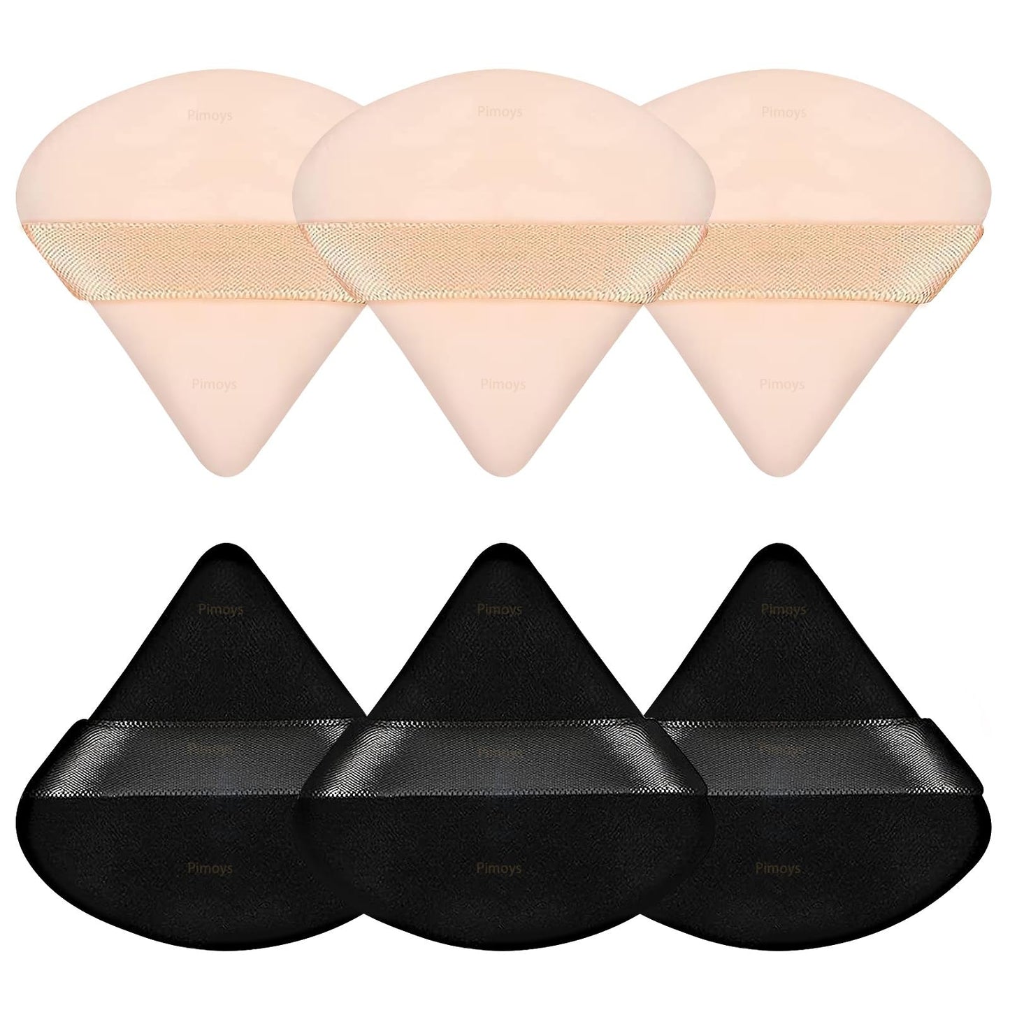 Pimoys 6 Pcs Powder Puff, Face Soft Triangle Makeup Puff Velet Makeup Sponge for Loose Powder (Green)