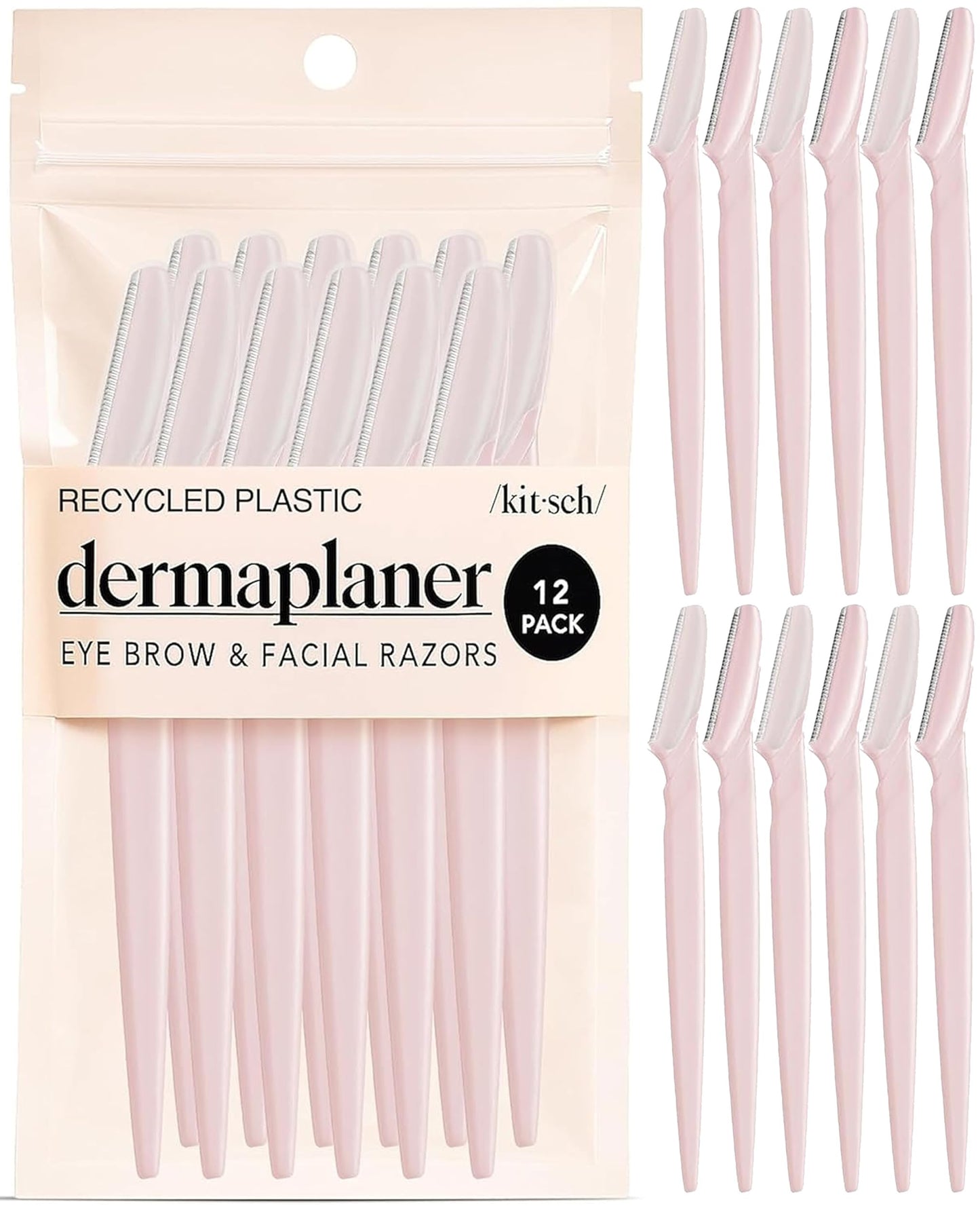 Kitsch Dermaplane Razor for Women Face – Face Razors for Women & Men, Eye Brow Razors & Face Shaver – Exfoliating Facial Razor & Dermaplaner as Skin Care Tool for Smoother Skin - Terracotta, 6 pcs