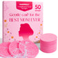 GAINWELL 50-Count Compressed Facial Sponge for Daily Facial Cleansing and Exfoliating, 100％ Natural Cosmetic Spa Sponges for Makeup Remover, Reusable, Pink