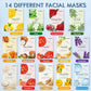 KONEUK 14 Pack Sheet Face Masks Skincare, Hydrating Face Masks Suitable for Dry Skin, Bulk Facial Mask Set for Women Skin Care, Face Mask Gifts Set for Face Spa