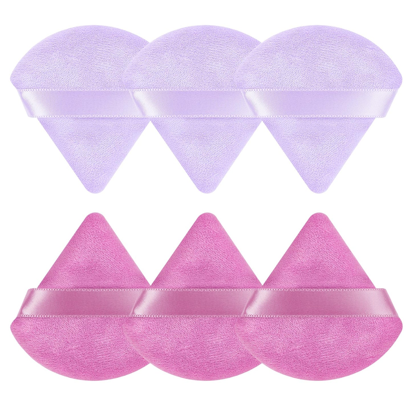 Pimoys 6 Pcs Powder Puff, Face Soft Triangle Makeup Puff Velet Makeup Sponge for Loose Powder (Green)