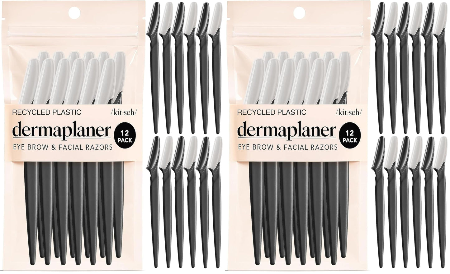 Kitsch Dermaplane Razor for Women Face – Face Razors for Women & Men, Eye Brow Razors & Face Shaver – Exfoliating Facial Razor & Dermaplaner as Skin Care Tool for Smoother Skin - Terracotta, 6 pcs