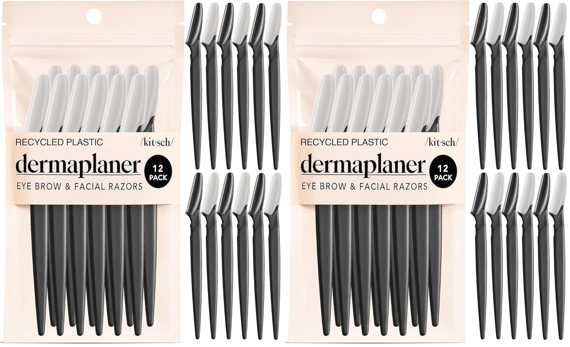 Kitsch Dermaplane Razor for Women Face – Face Razors for Women & Men, Eye Brow Razors & Face Shaver – Exfoliating Facial Razor & Dermaplaner as Skin Care Tool for Smoother Skin - Terracotta, 6 pcs