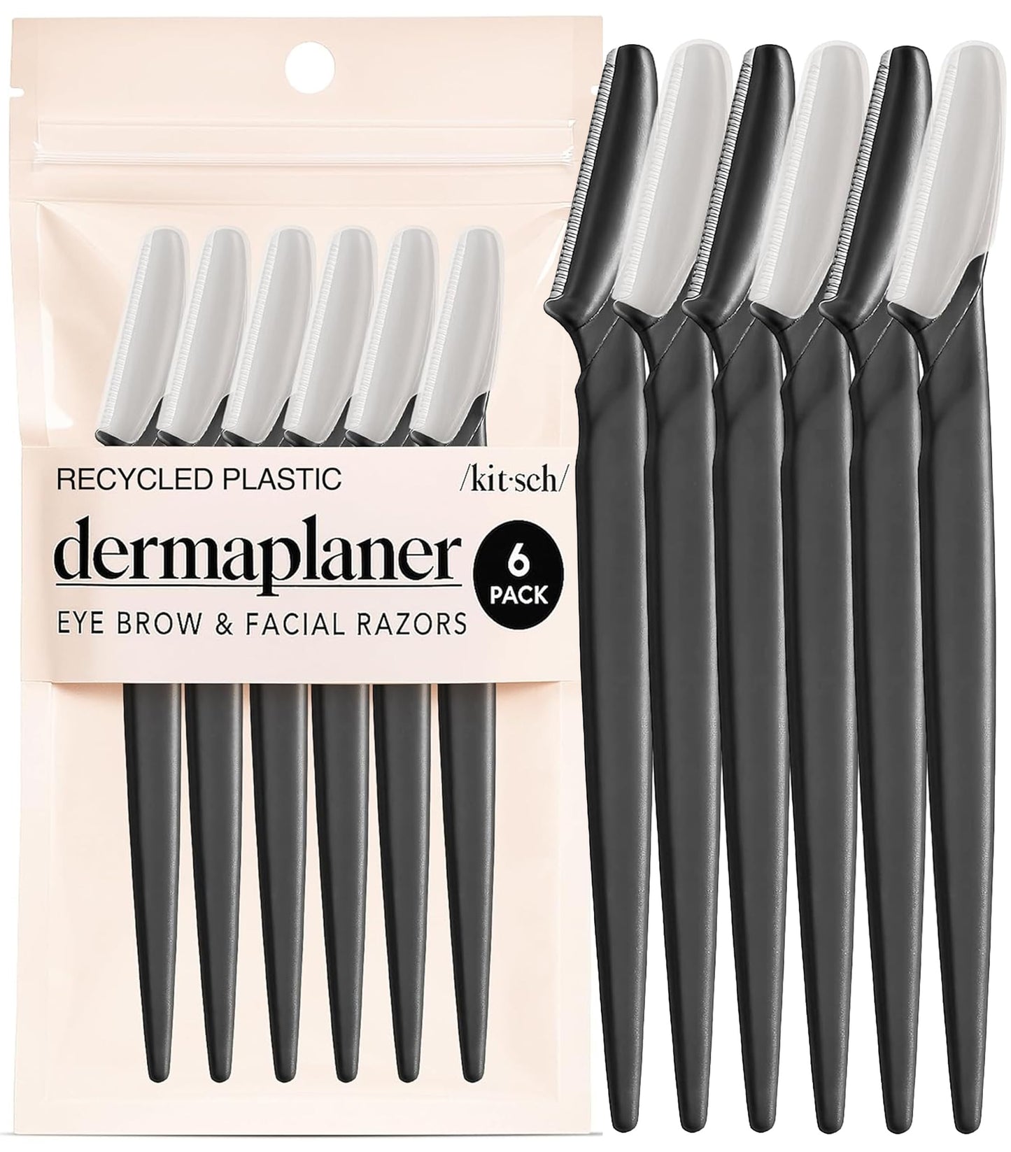 Kitsch Dermaplane Razor for Women Face – Face Razors for Women & Men, Eye Brow Razors & Face Shaver – Exfoliating Facial Razor & Dermaplaner as Skin Care Tool for Smoother Skin - Terracotta, 6 pcs