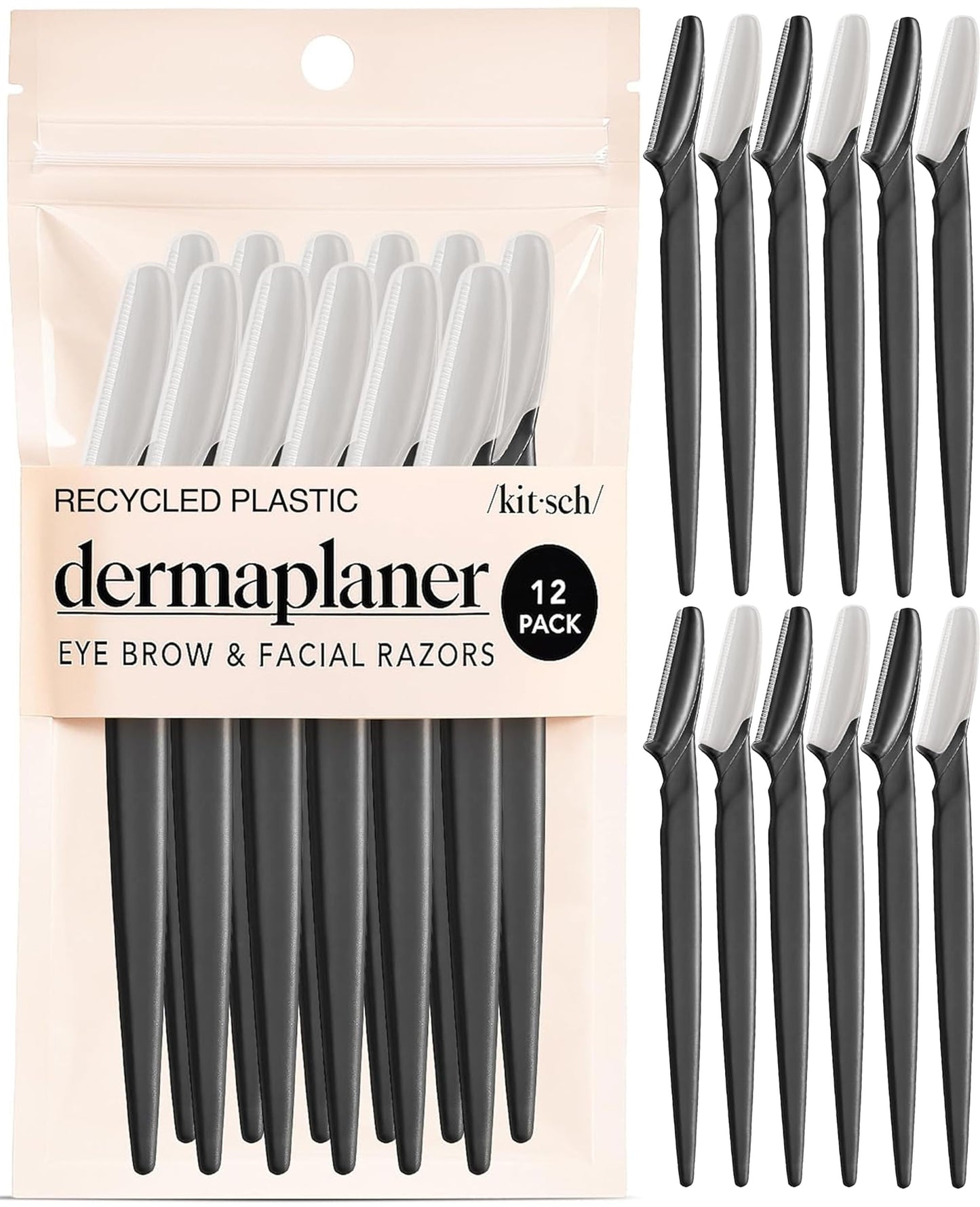 Kitsch Dermaplane Razor for Women Face – Face Razors for Women & Men, Eye Brow Razors & Face Shaver – Exfoliating Facial Razor & Dermaplaner as Skin Care Tool for Smoother Skin - Terracotta, 6 pcs