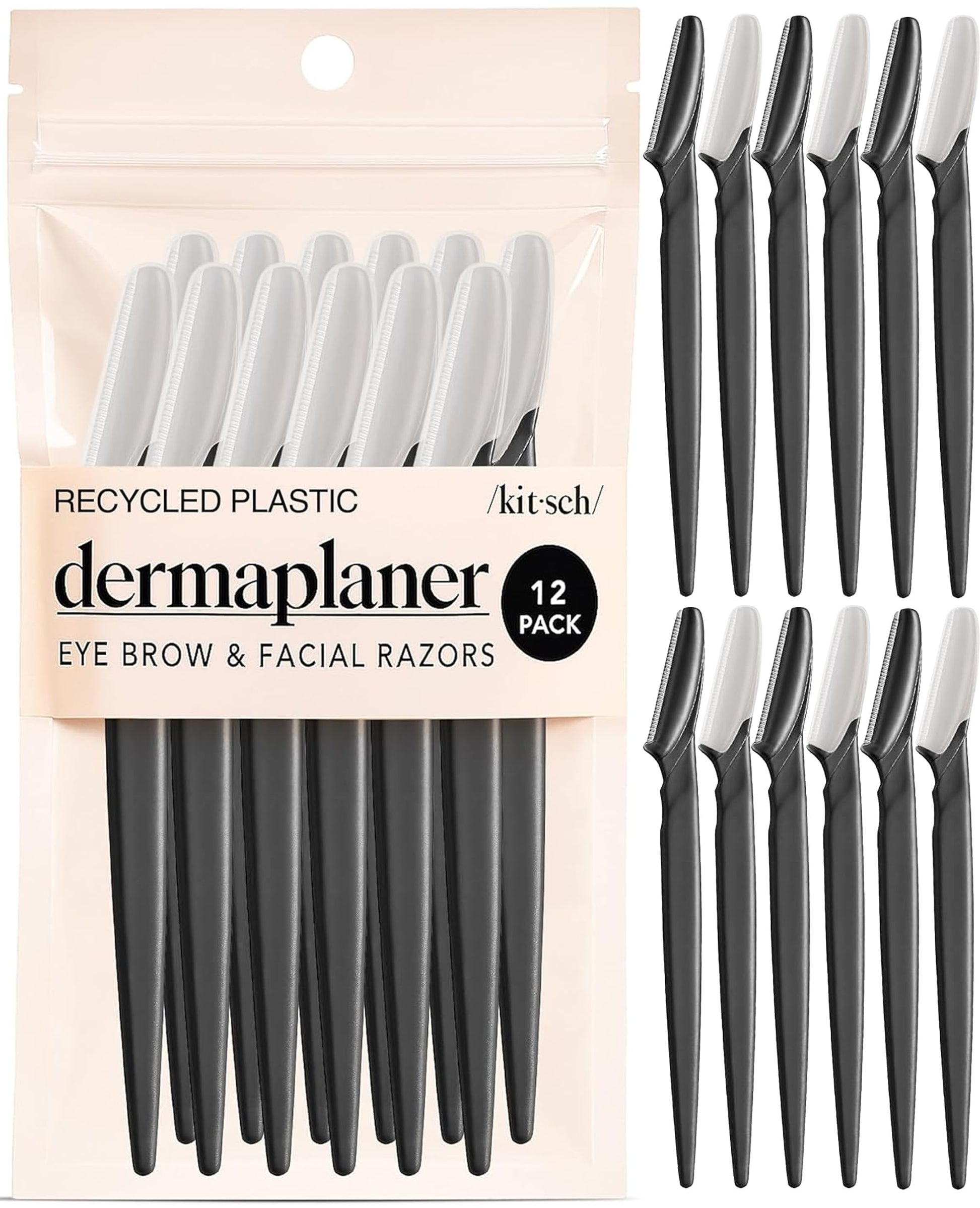 Kitsch Dermaplane Razor for Women Face – Face Razors for Women & Men, Eye Brow Razors & Face Shaver – Exfoliating Facial Razor & Dermaplaner as Skin Care Tool for Smoother Skin - Terracotta, 6 pcs
