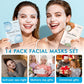 KONEUK 14 Pack Sheet Face Masks Skincare, Hydrating Face Masks Suitable for Dry Skin, Bulk Facial Mask Set for Women Skin Care, Face Mask Gifts Set for Face Spa